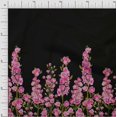 thumbnail image 1 of oneOone Silk Tabby Fabric Leaves & Pink Floral Panel Print Sewing Fabric BTY 42 Inch Wide, 1 of 3
