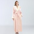 thumbnail image 2 of WZXFASHION Womens Fleece Robe Soft Plush Bathrobe Fluffy Cute Long Coat Night Robe WomenRobes Pink L, 2 of 5