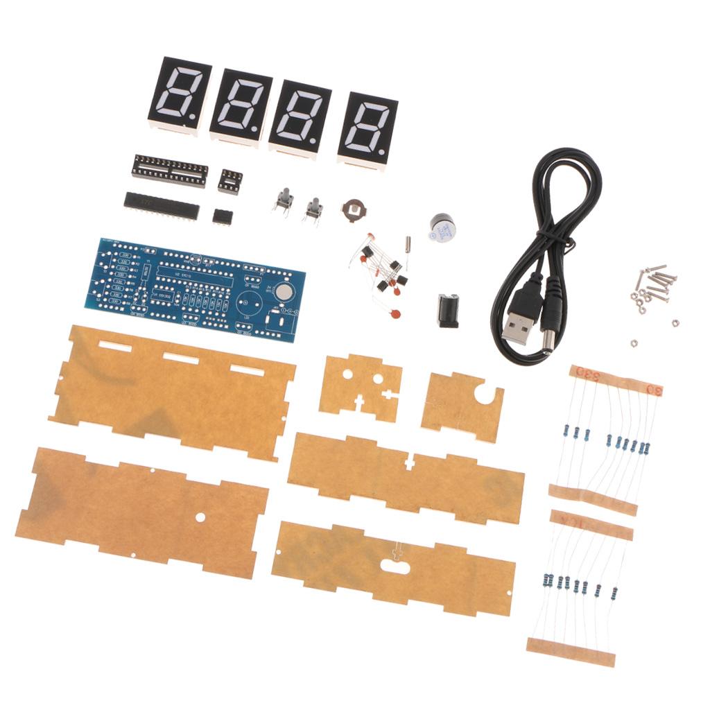 Ensemble d'Horloge Électronique 4 Bits à DEL, Horloge Électronique Bricolage, Pièces d'Horloge Numérique à DEL SCM pour les Passionnés de Bricolage Électronique - Vert, Tel Que Décrit