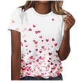 thumbnail image 2 of Ounisa T-Shirts Graphiques Cœur d'Amour Mignons pour Femmes Coupe Ample Manches Courtes, 2 of 5