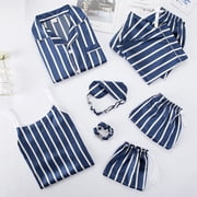 TopLLC Pajama Sets Lounge Sets for Women ,Women'S Sleepwear 7 Women's Pajamas Sets Faux Silk Pyjama Women's Pajamas Sleepwear Sets Spring Summer Homewear Pajama Sets