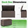 thumbnail image 4 of Homall 100-Gallon Outdoor Resin Deck Box for All-Weather Use Lockable Waterproof Storage Solution with Cushion Storage，Brown, 4 of 7