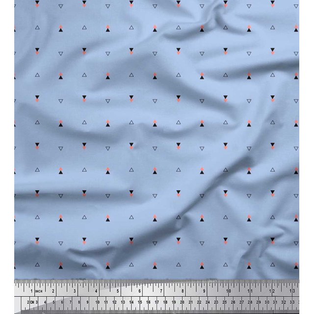 Soimoi Cotton Voile Fabric Triangle Small Print Sewing Fabric Yard 42 Inch Wide