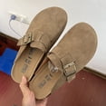 thumbnail image 5 of Pantoufles Fermées pour Femmes en Cuir Suédé de Vache Sabots en Liège Sandales pour Femmes Mode Rétro Mule de Jardin Sabots Mules Pantoufle pour Femmes, 5 of 5