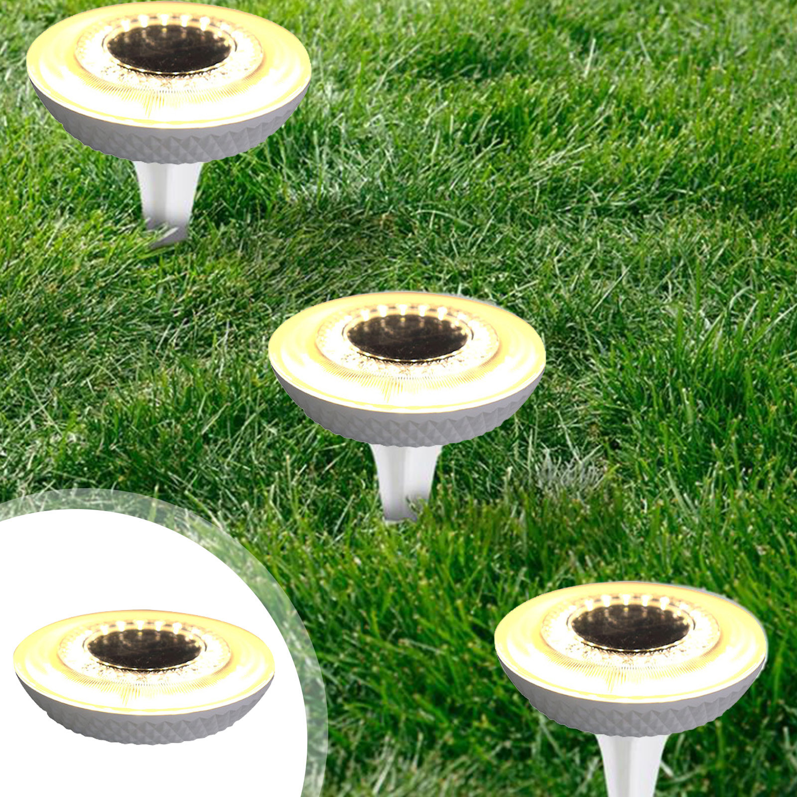 Aidoshy Solar Ground Lights Outdoor With Led Lamp Beads Disk Lights Garden Lights Solar Powered In-Ground Outdoor Landscapes Lighting,Solar Street Lights Outdoor