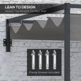 thumbnail image 4 of Outsunny Pergola Adossée 10 Pieds x 7 Pieds avec Auvent Rétractable pour Patio, Terrasse, 4 of 10