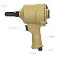 thumbnail image 4 of Pneumatic Air Riveter, Stepless Speed Regulation, Self Locking Chuck for Silver Aluminum Steel Nails Rivets with Alloy Steel, Taiwanese Movement, 4 of 7