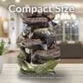 thumbnail image 4 of Sunnydaze Indoor Decorative Calming 5-Step Rock Falls Waterfall Tabletop Water Fountain with LED Lights - 14", 4 of 10