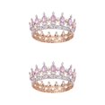 thumbnail image 4 of ZheElen Alloy Durable And Non-deforming Rhinestone For Wedding Or Cosplay Family Wedding Hair Crown Gold  + pink 2Set, 4 of 6