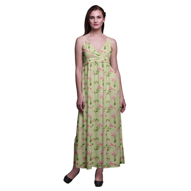 Bimba Robe Longue d'Été Sans Manches à Imprimé Teinture sur Nœuds Décontractée de Plage à Fleurs pour Femme - Petit