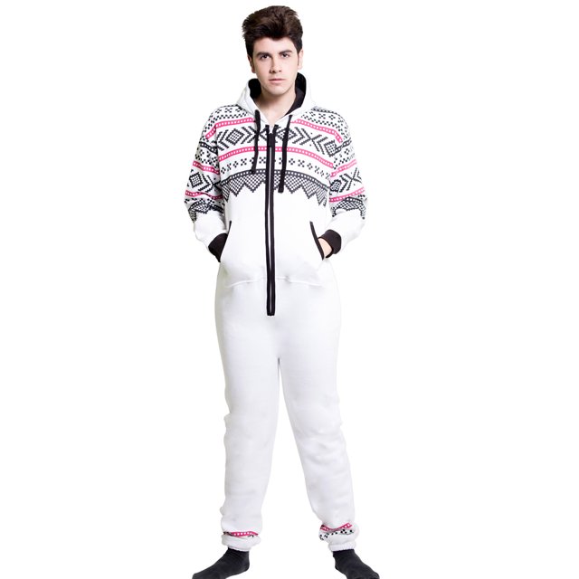 Combinaison de Mode pour Hommes Adultes une Pièce Pyjama Sans Pieds