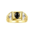 thumbnail image 1 of RYLOS Men's Rings 14K Yellow Gold Rings Designer Weave Band 7X5MM Oval Gemstone & Diamond Ring Onyx October Birthstone Rings For Men,  Size 9, 1 of 7