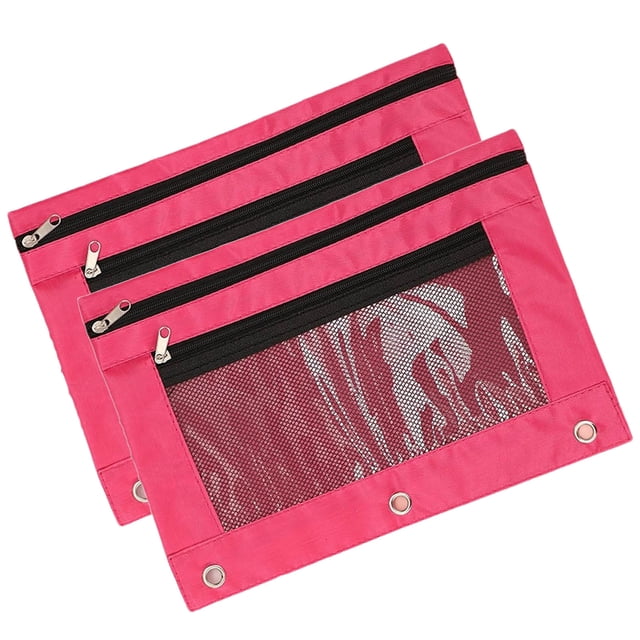 Wzzjkit Pencil Pouch, Three-hole Pencil Case Zipper Transparent PVC Document Storage Bag Detachable Folder Large Capacity Pencil Case, Pencil Case