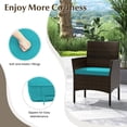 thumbnail image 4 of Patiojoy 8 Piece Patio Rattan Conversation Set Outdoor Wicker Furniture Set w/ Chair Loveseat & Tempered Glass Table Turquoise, 4 of 9