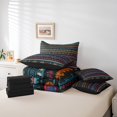 thumbnail image 4 of Bohemian 7 Piece Comforter Set Full Bed In A Bag,Boho Bedding Sets Exotic Tribe Striped Sheet Set With Comforter,Tribal Art Bed Set, 4 of 5