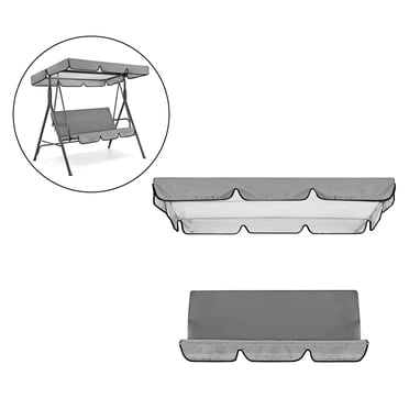 serony Trousse d'Auvent Imperméable pour Auvent de Balançoire, Ensemble de Jardin Extérieur, Housse de Remplacement pour Balançoire 3 Places, Gris