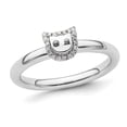 thumbnail image 1 of Bague Chaton en Argent Sterling avec Accents de Diamants, 1 of 4
