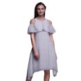 thumbnail image 1 of Bimba Robe Droite Évasée à Épaules Dénudées pour Femmes à Volants devant, Imprimé Papillon - Xxx-Grand, 1 of 6