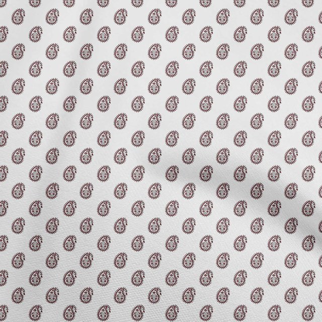 oneOone Georgette Viscose White Fabric Asian Floral Block Sewing Material Print Fabric By The Yard 42 Inch Wide
