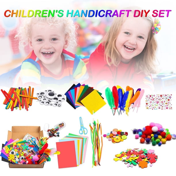 Lot de 3 000 fournitures d'art et d'artisanat pour enfants - Boîte de loisirs créatifs avec cure-pipes - Arts et travaux manuels pour enfants de 4 à 6 ans, 6 à 8
