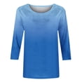 thumbnail image 5 of Hauts à Manches 3/4 pour Femmes Mode pour Femmes T-Shirt Ample Imprimé Blouse à Manches 3/4 Col Rond Hauts Décontractés T-Shirts en Coton Femmes T-Shirts pour Femmes Mode T-Shirts à Manches 3/4 pour Femmes, 5 of 5