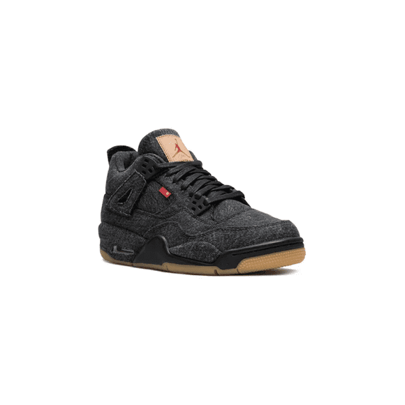 Refurbished Nike AO2571-001 Men's Levi's x Nike Air Jordan 4 Retro Black Denim Shoes, Size: 9