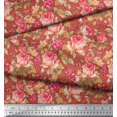 thumbnail image 2 of Soimoi Poly Georgette Fabric Check,Leaves & Rose Floral Print Fabric by Yard 52 Inch Wide, 2 of 3