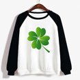 thumbnail image 4 of QIPOPIQ T-Shirts à Manches Longues à Col Rond pour Femmes T-Shirts de la Saint-Patrick T-Shirts Amples pour Dames T-Shirt Imprimé Shamrock T-Shirt Vert Porte-Bonheur Haut T-Shirt à Col Rond T-Shirts de la Saint-Patrick Offres, 4 of 4