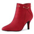 thumbnail image 1 of Unique Bargains Women's Pointy Toe Zipper Stiletto Heeled Ankle Booties, 1 of 7