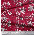 thumbnail image 2 of Soimoi Modal Satin Fabric Leaves & Floral Block Fabric Prints by Yard 42 Inch Wide, 2 of 3