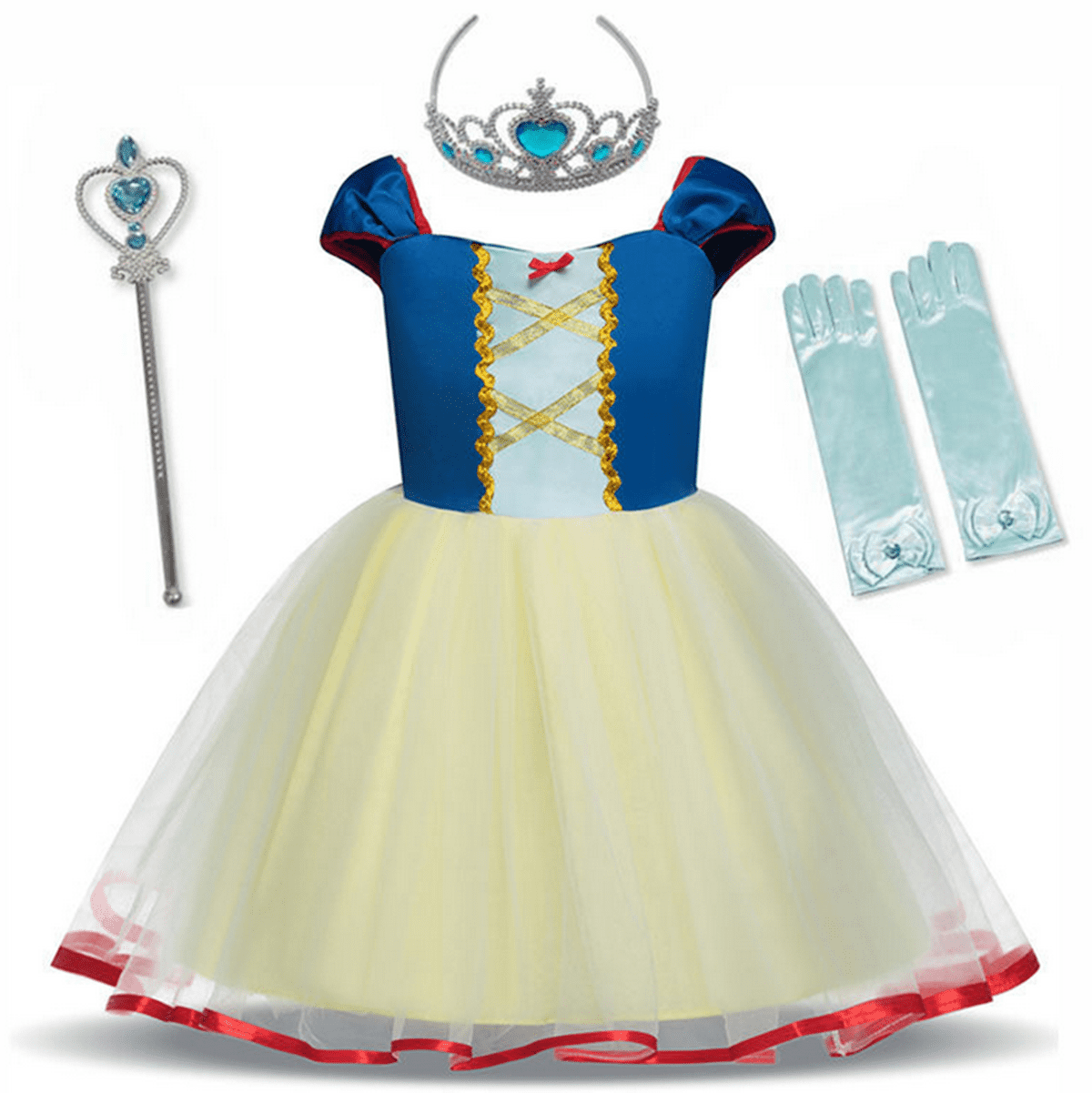 Girls Princess Dress Costume Cosplay Dress with Accessories