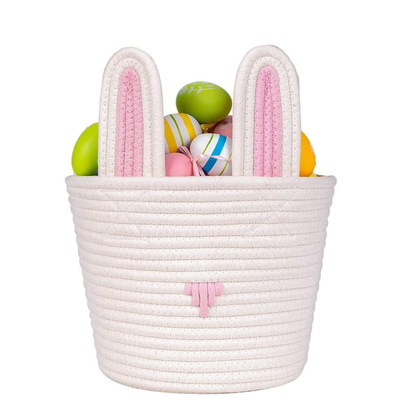TopLLC Panier de Pâques pour Enfants Nouveau Panier de Pâques pour Filles/garçons Panier de Pâques pour Bébé avec Poignée Panier Lapin Vide Fournitures de Pâques