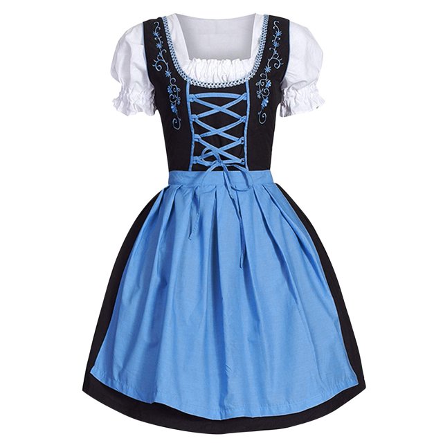 Kcodviy Robe à Manches Longues Allemande pour Femmes Grande Taille, Robe pour Femmes à Encolure Carrée, Tablier, Robe de Soirée Formelle, Grande Taille, Oktoberfest, Fille Bière