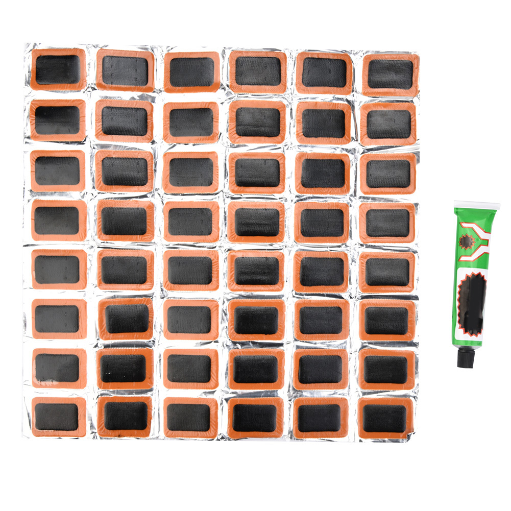 Tire Patch Motor Bicycle Bike Repair Kit With 48 Patchs And Tyre Glue For Mountain Bike