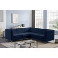 thumbnail image 4 of Meridian Furniture Alina Navy Velvet Modular Sectional, 4 of 18