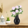 thumbnail image 3 of Meitianfacai Bouquet Simulé de Fleurs de Décoration pour la Maison Bouquet de Roses Simulé de Petits Guidons de Roses, Violet, 3 of 7