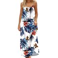 thumbnail image 2 of Elvqul Robe Tunique Maxi pour Femmes, Robe d'Été à Enfiler, Encolure Dégagée, Fluide, Bohemian, Plage, Sans Manches, Tailles P-5X, 2 of 9