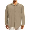 thumbnail image 1 of Birdeem Chemise Décontractée Mode Homme Couleur Unie Boutons Poches Manches Longues Col Rabattu, 1 of 5