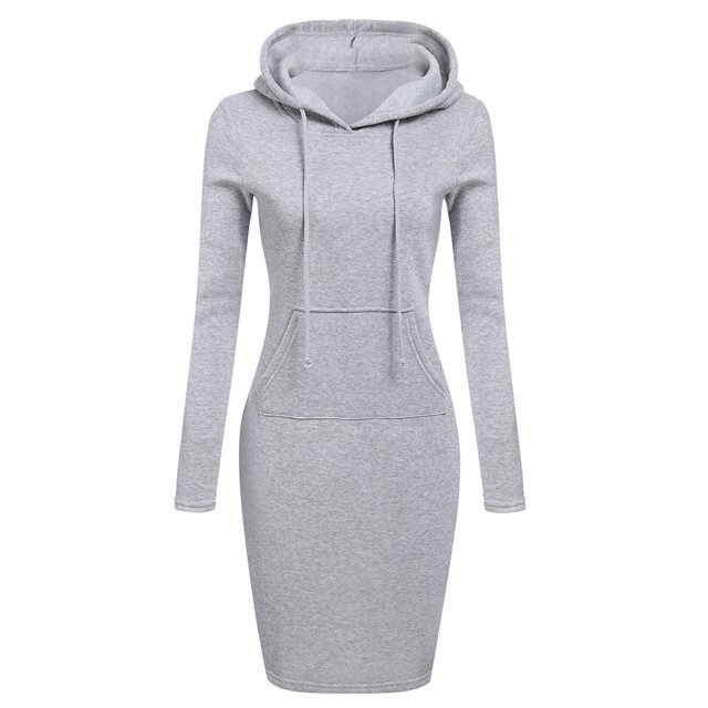 Yuyuzo Robe Décontractée d'Automne pour Femmes à Manches Longues avec Capuche et Poche