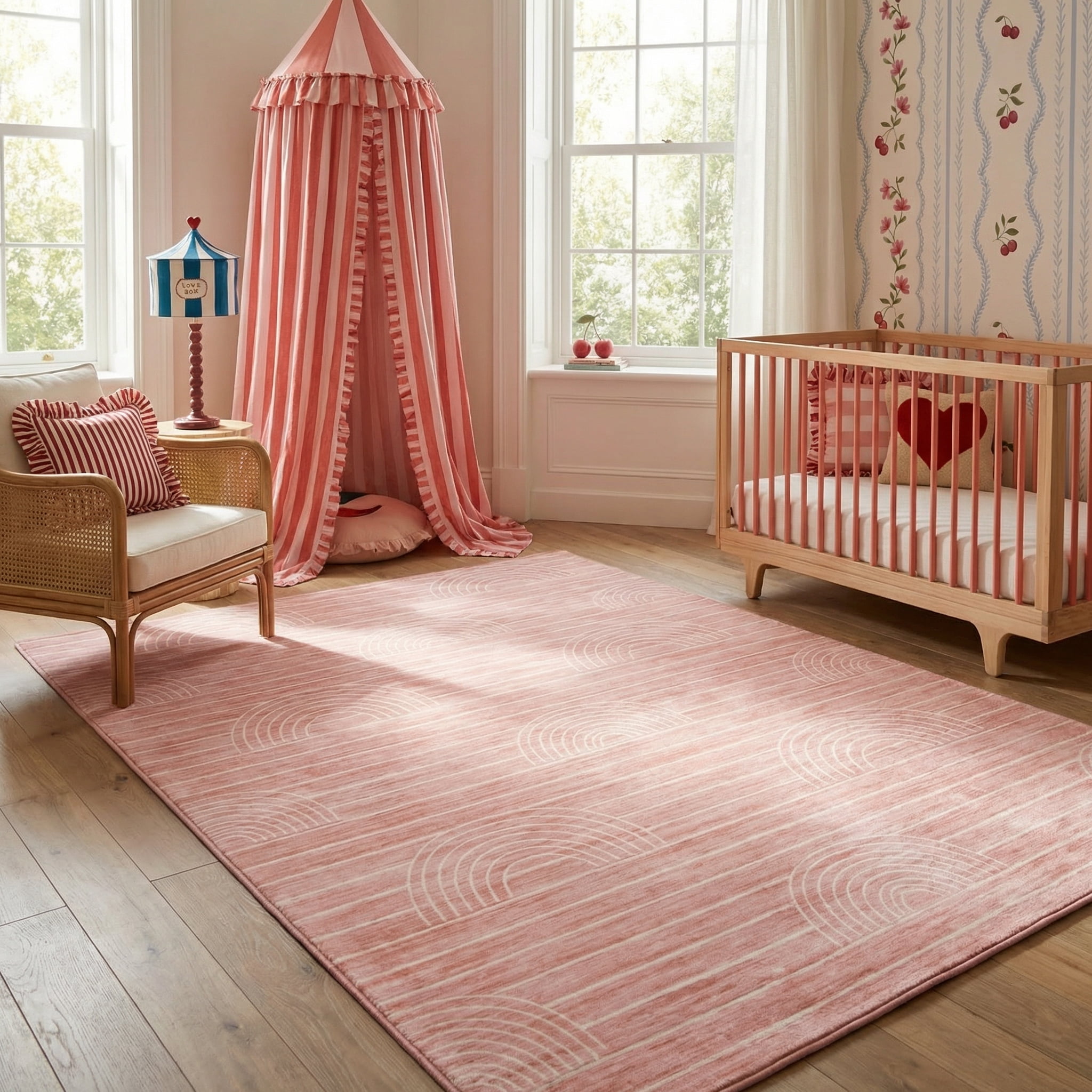 Tapis d'intérieur doux pour enfants, tapis de jeu arc-en-ciel Rug Branch
