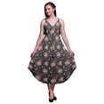 thumbnail image 1 of Bimba Robe à Imprimé Floral pour Femmes Bretelles Spaghetti Col en V Midi Tenue de Plage-Petite, 1 of 1