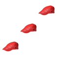 thumbnail image 2 of ZheElen Flat Cap Chic And Stylish Easy To Clean Comfortable And Lightweight MenBerets red 3Set, 2 of 6