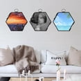 thumbnail image 2 of simhoa Hanging Metal Glass Vintage Hexagon Photo Picture Frame Keepsake Black, 2 of 8