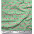 thumbnail image 1 of Soimoi Rayon Fabric Grass & Flamingo Bird Print Fabric by Yard 56 Inch Wide, 1 of 3