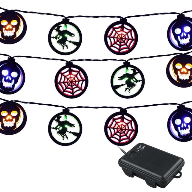 Halloween Spider Bat String Light Lamp Halloween Decoration Light Atmosphere Light for Carnival Theme Party
