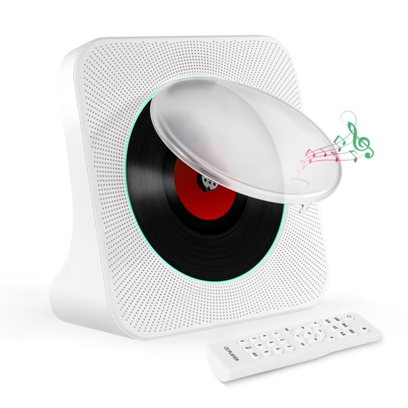 Lecteur CD Bluetooth avec Écran, Port USB et AUX, FM, Boombox Audio Compacte Lecteur de Musique