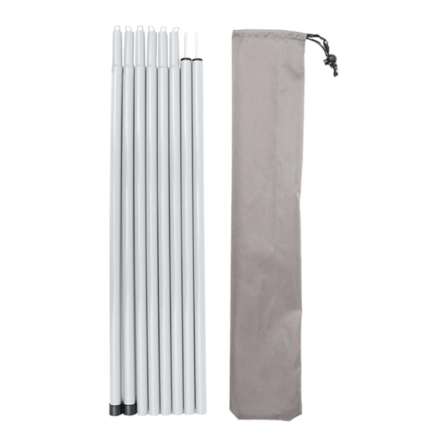 8 Section Adjustable Tarp Poles Camping Canopy Pole Outdoor Gray White