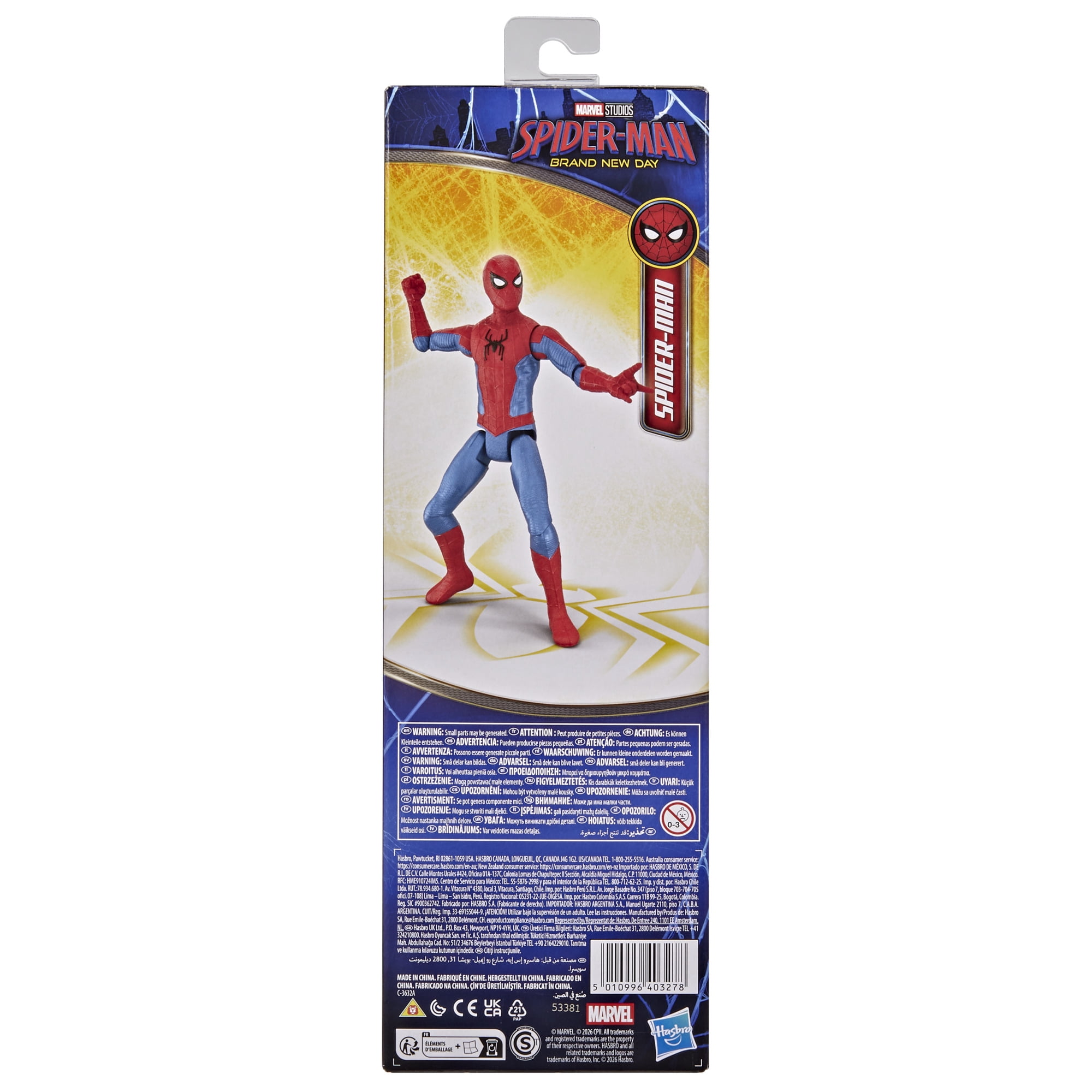 Marvel Spider-Man: Brand New Day Titan Series, figurine Spider-Man de 29 cm, jouets de super-héros pour enfants, dès 4 ans