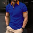 thumbnail image 1 of ylioge Mens Shirts Short Sleeve Golf Tees Shirt Office Work Pullover Button Collared Casual Color-Block Loose Comfort Tshirts Tops, 1 of 6