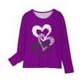 thumbnail image 4 of RXIRUCGD Chemises à Manches Longues pour Filles, Col Rond Mignon, Blouses Décontractées Élégantes (Violet, Taille : 3 Ans), 4 of 5